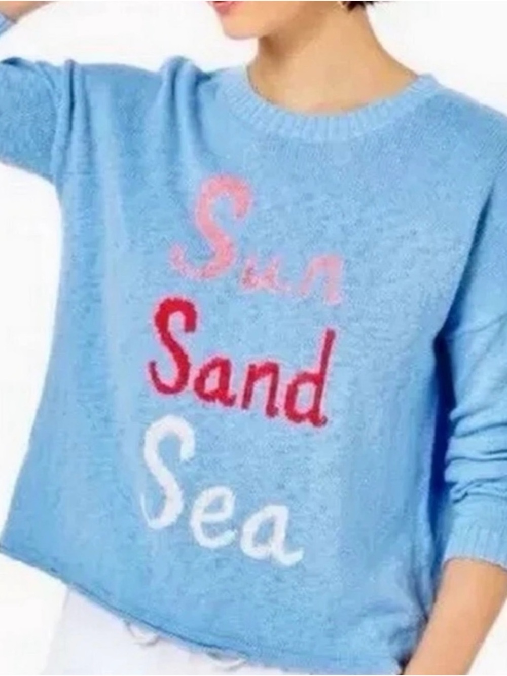 Women's Lilly Pulitzer Sun Sand Sea Sweater - Sky Blue M